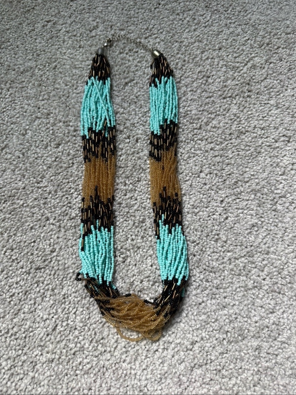 Target Multi-Strand Beaded Necklace - Turquoise, Gold & Black